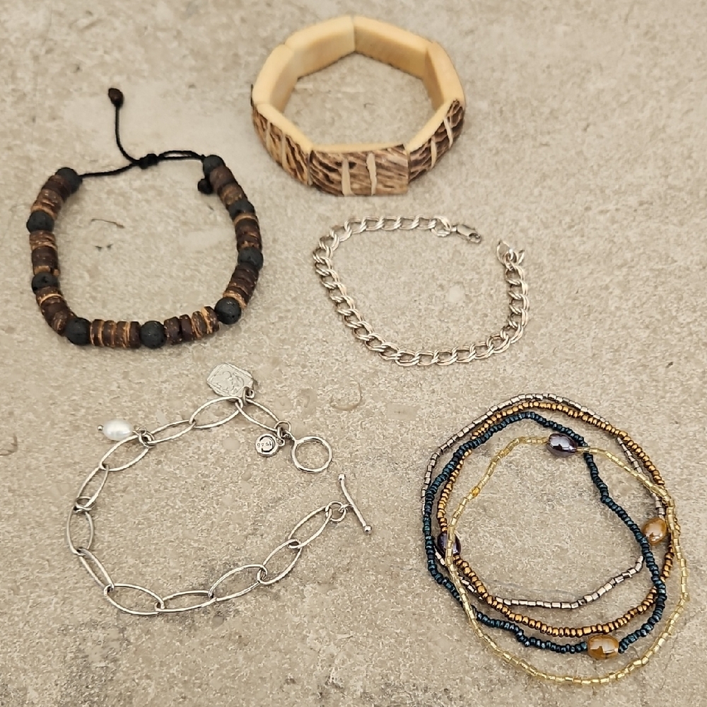 Elegant Silver and Gold Bracelet Set